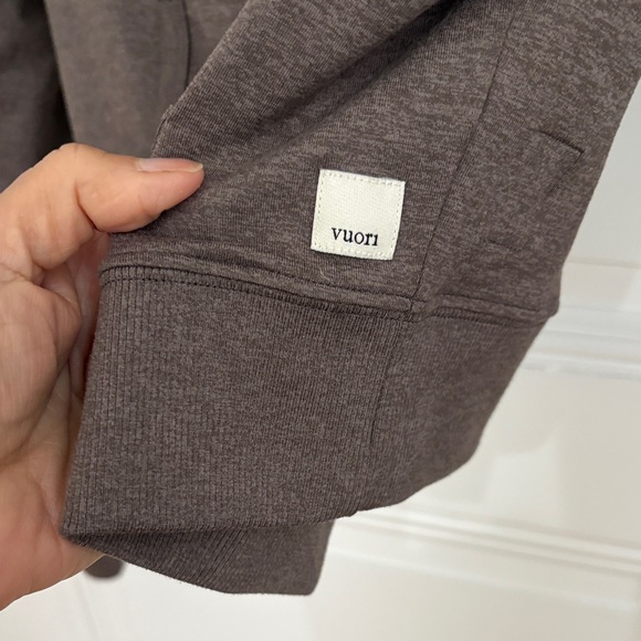 Vuori Zip-Up Hooded Sweatshirt, chia heather, Size L - Picture 4 of 8